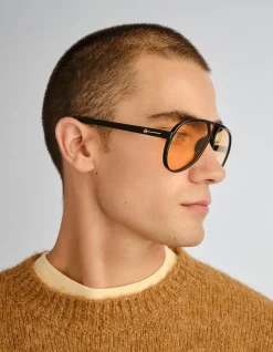 SKYVEIL BLACK AVIATOR SUNGLASSES