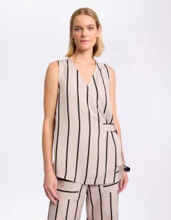 S/L STRIPE WRAP SHIRT