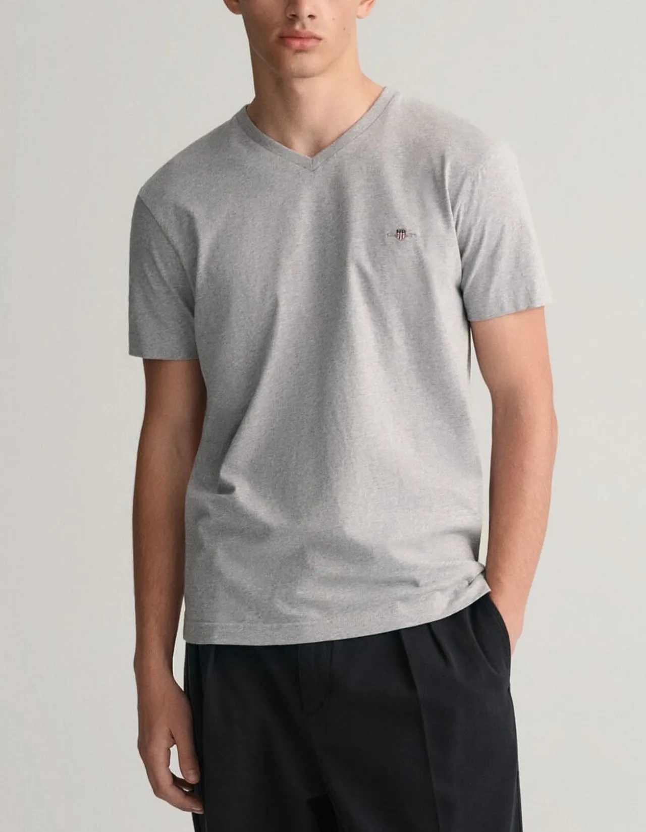 Slim Fit Shield V-Neck T-Shirt