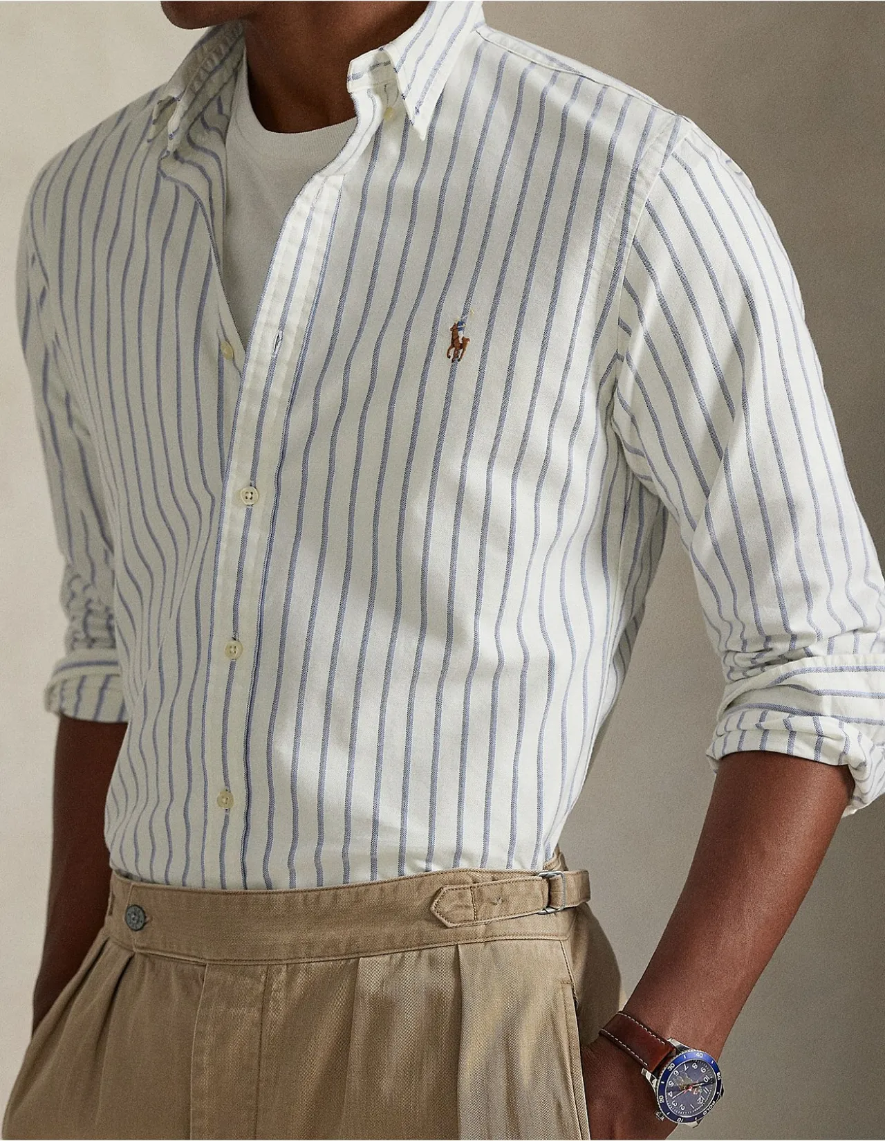 Slim Fit Striped Oxford Shirt