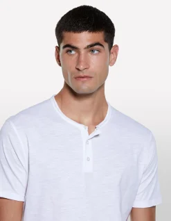 SLIM FIT COTTON HENLEY T-SHIRT
