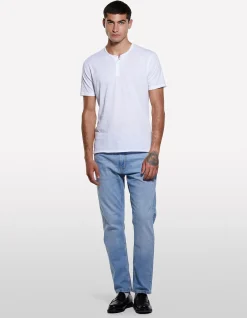 SLIM FIT COTTON HENLEY T-SHIRT