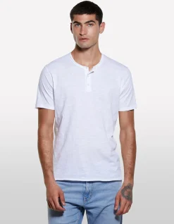 SLIM FIT COTTON HENLEY T-SHIRT