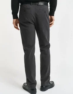 Slim Fit Cotton Herringbone Pants