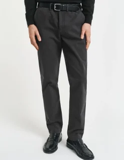 Slim Fit Cotton Herringbone Pants