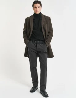 Slim Fit Cotton Herringbone Pants