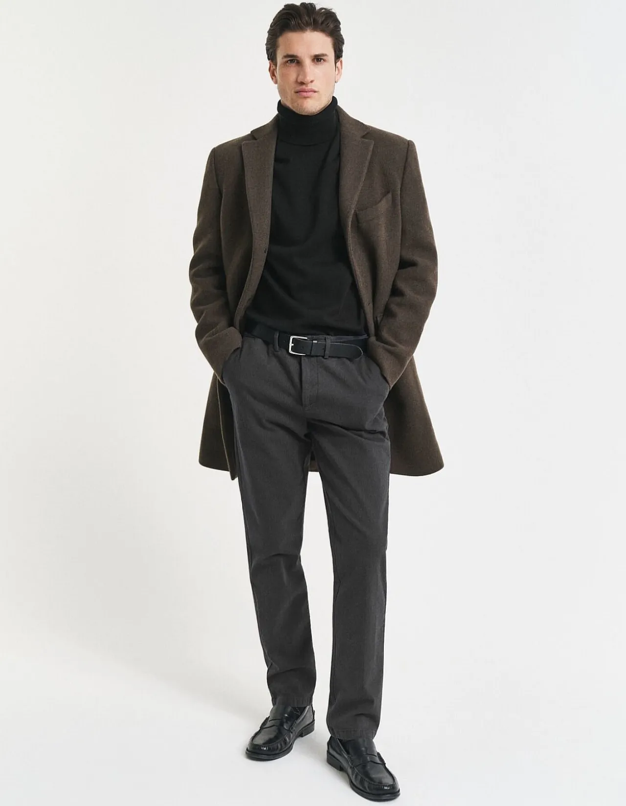 Slim Fit Cotton Herringbone Pants