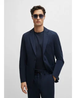 Slim-Fit Jacket in Performance-Stretch Jersey Light Blue