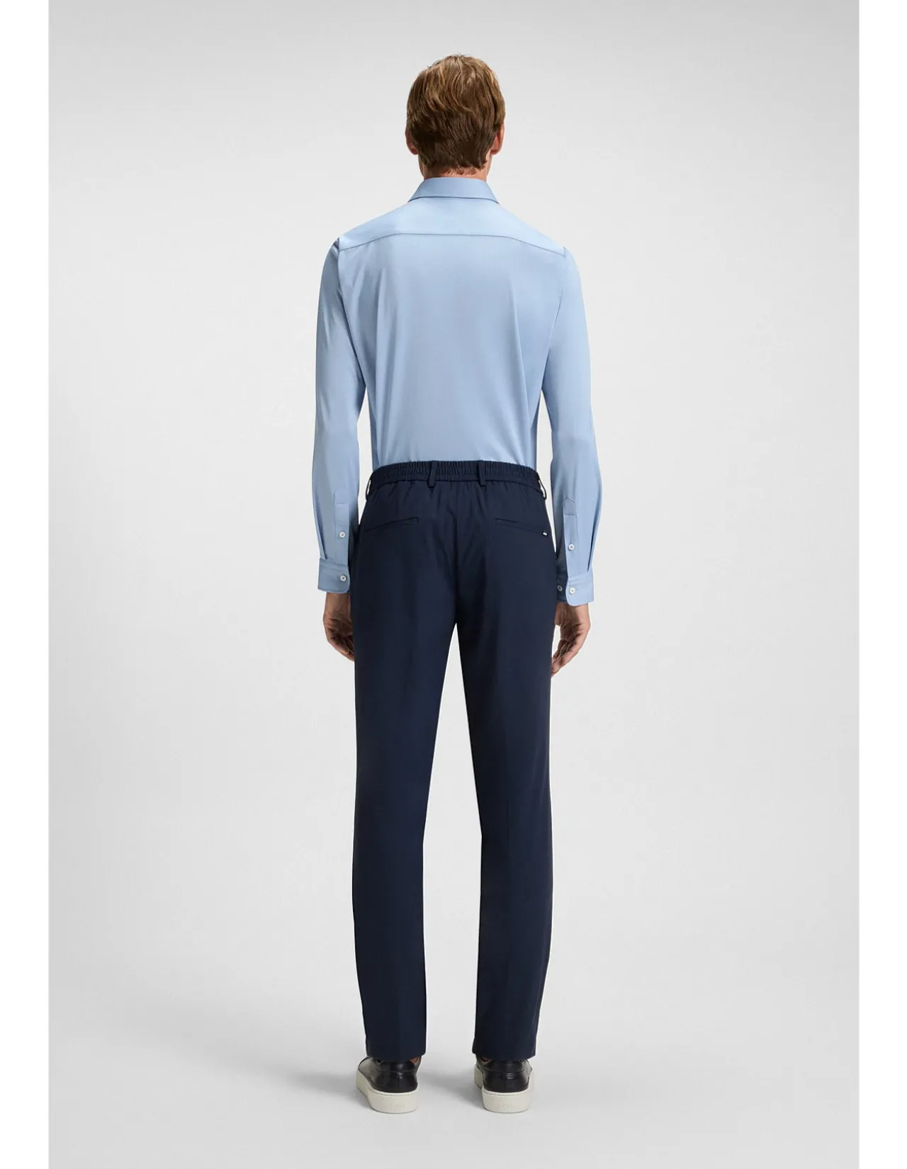 Slim-fit shirt in structured performance-stretch fabric