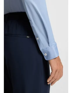 Slim-fit shirt in structured performance-stretch fabric
