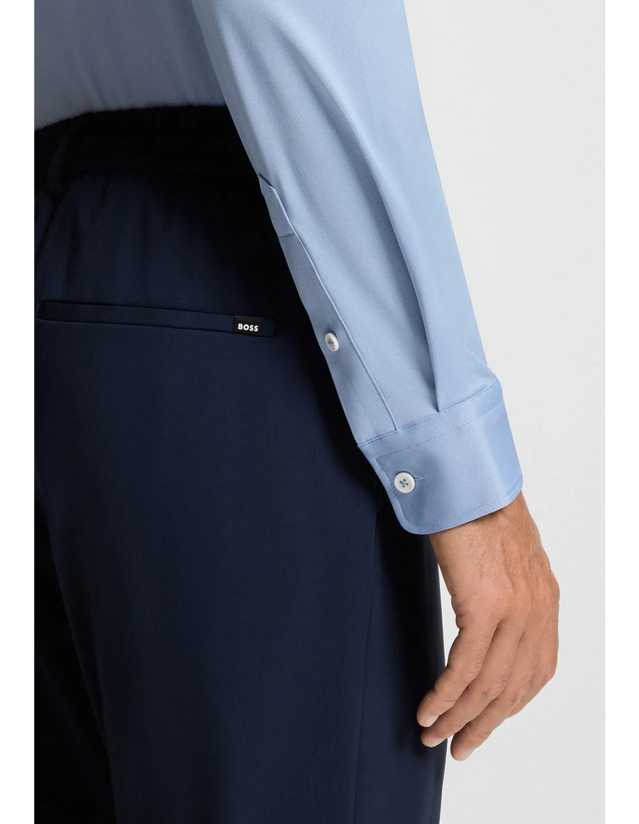 Slim-fit shirt in structured performance-stretch fabric