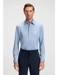 Slim-fit shirt in structured performance-stretch fabric