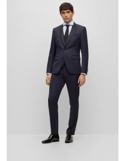 Slim-Fit Tuxedo Jacket in Virgin-Wool Serge