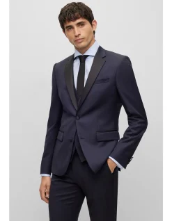 Slim-Fit Tuxedo Jacket in Virgin-Wool Serge