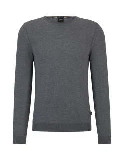 Slim-Fit Virgin Wool Sweater with Crew Neckline