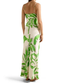 SLOANE PRINTED SATIN MAXI DRESS