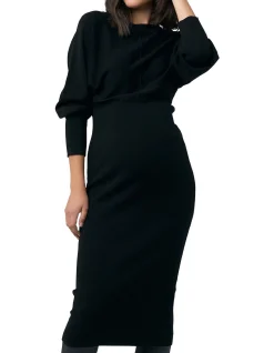 Sloane Knit Dress with Batwing Sleeves