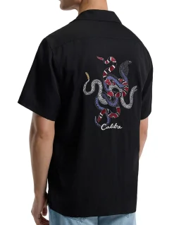 SNAKE EMBROIDERED SS SHIRT