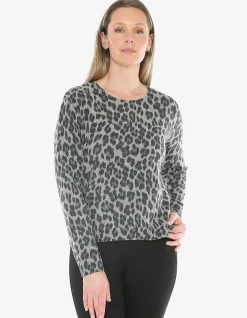 Snow Leopard Knit Hip Length Pullover