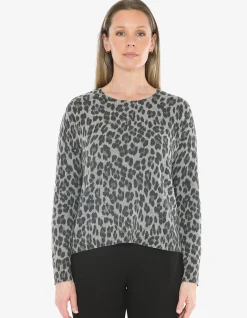 Snow Leopard Knit Hip Length Pullover