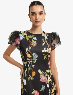 Sofia Embellished Puff Sleeve Maxi Dress