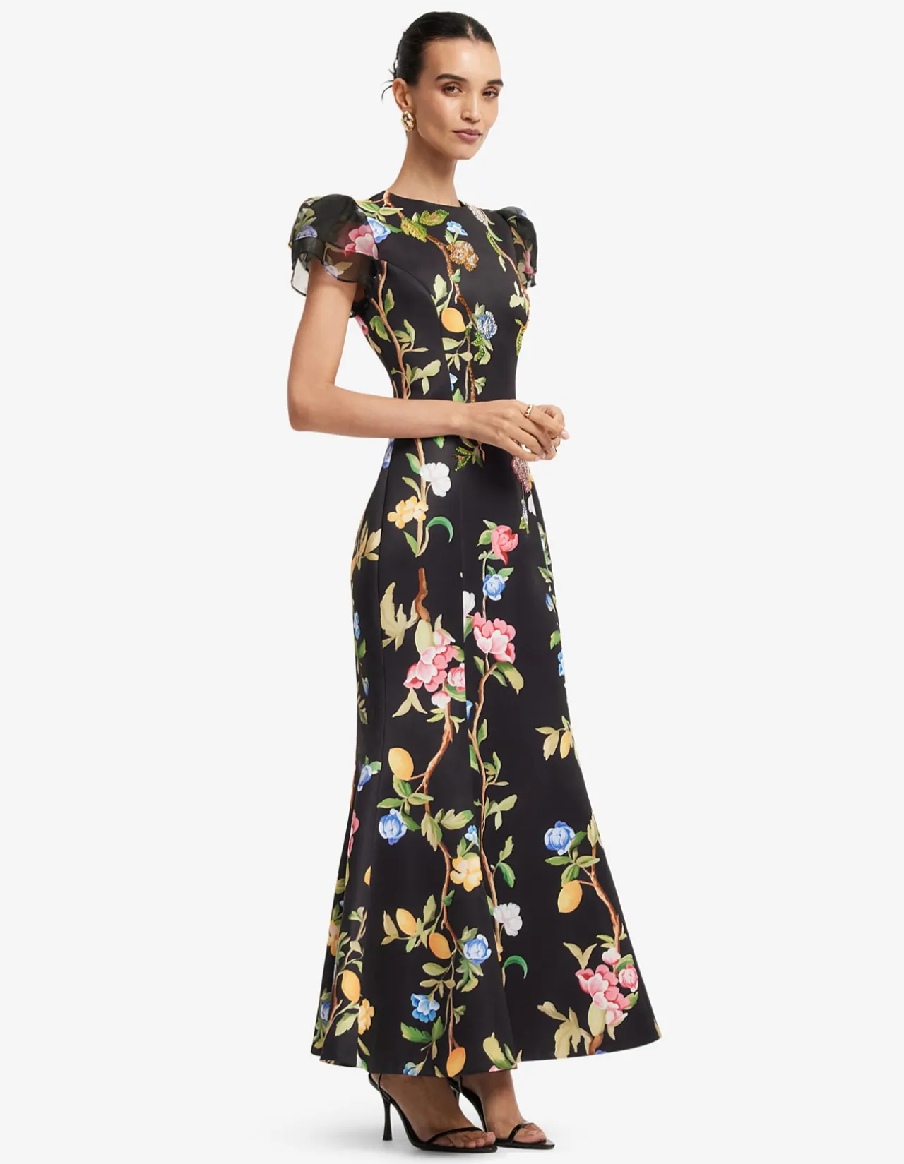 Sofia Embellished Puff Sleeve Maxi Dress