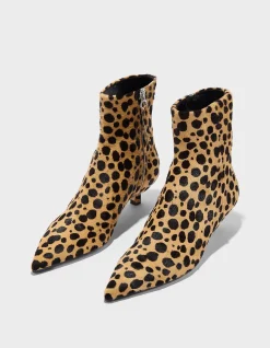 SOFIE LEO PRINT PONYHAIR BOOTIE