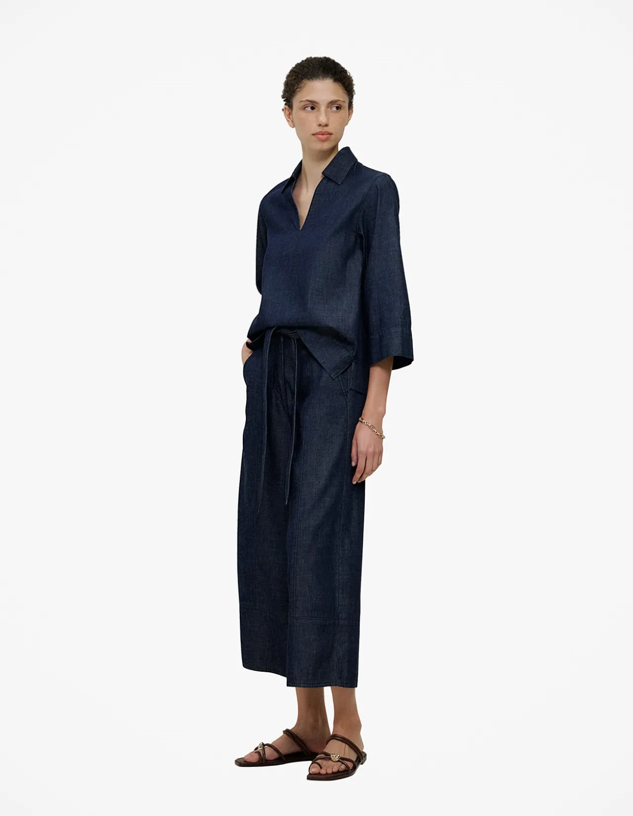 Soft Denim Collared Popover