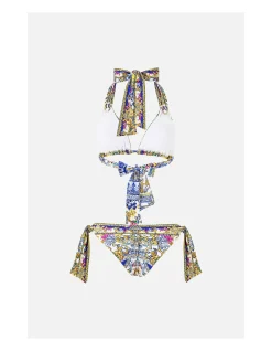 SOFT THICK TIE TRI BIKINI SET W EYELET TRIMS