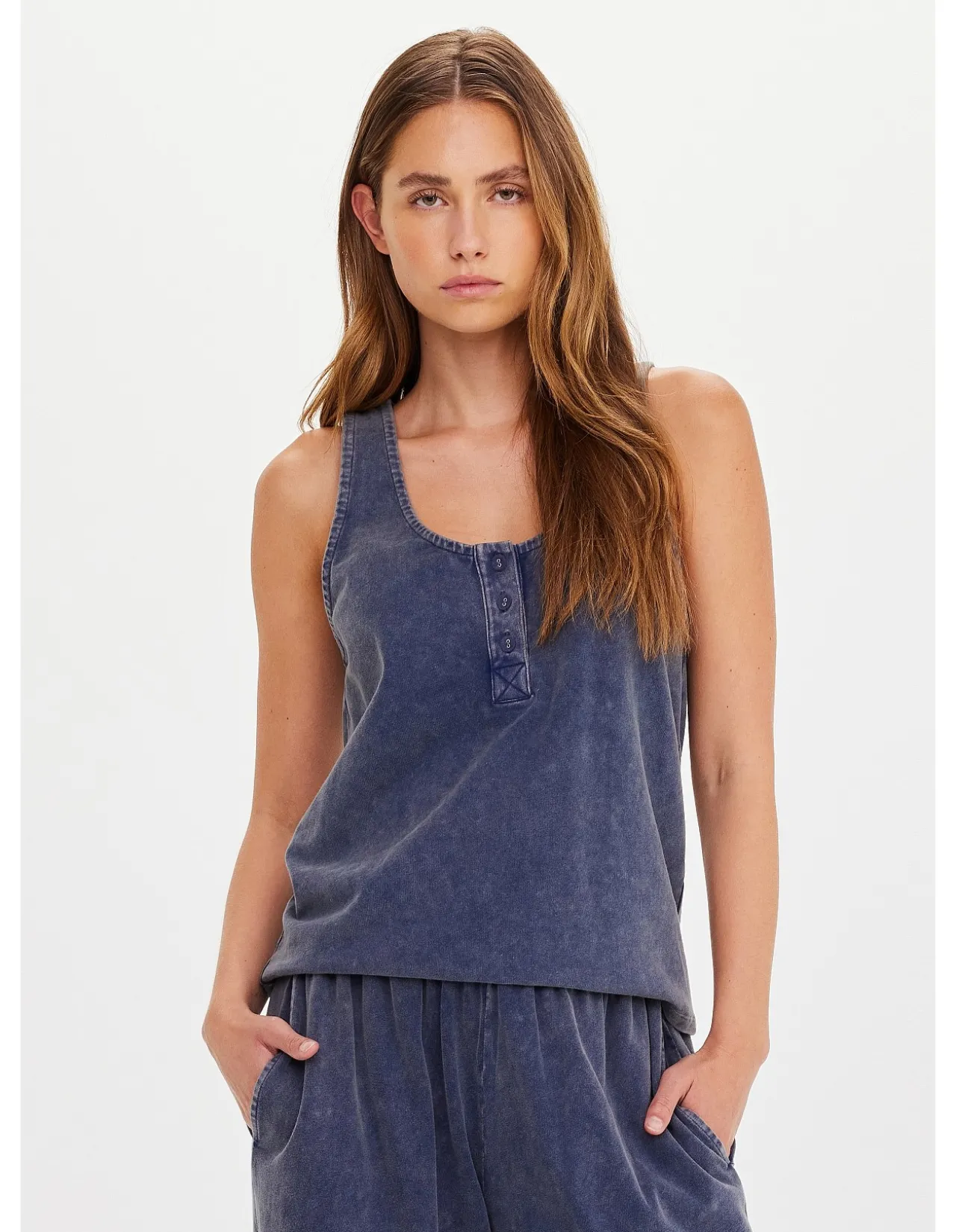 Soho Kapri Denim Racerback Tank Top