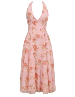 SOLADA GEORGETTE HALTER SUNDRESS