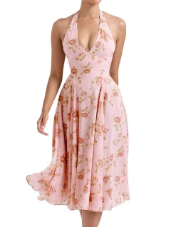 SOLADA GEORGETTE HALTER SUNDRESS