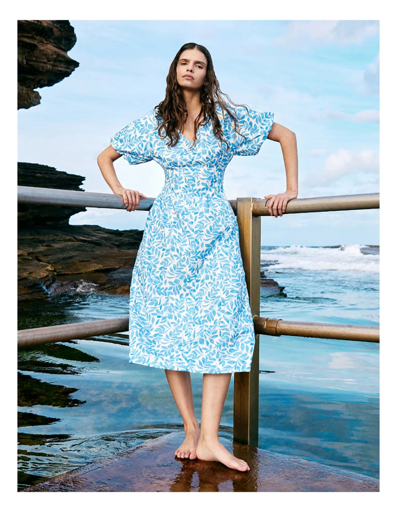 SOLEA V-NECK MIDI DRESS