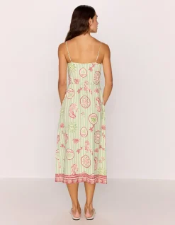 SOLEIL TIE WAIST MIDI DRESS
