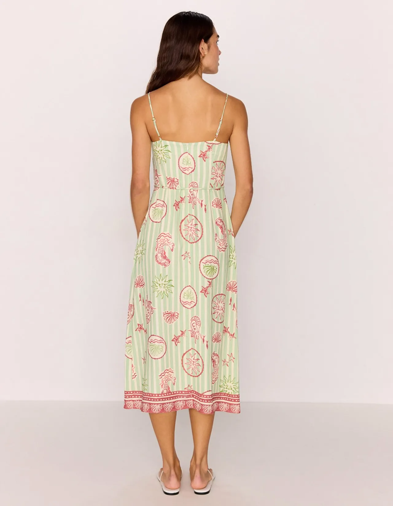 SOLEIL TIE WAIST MIDI DRESS