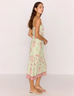 SOLEIL TIE WAIST MIDI DRESS
