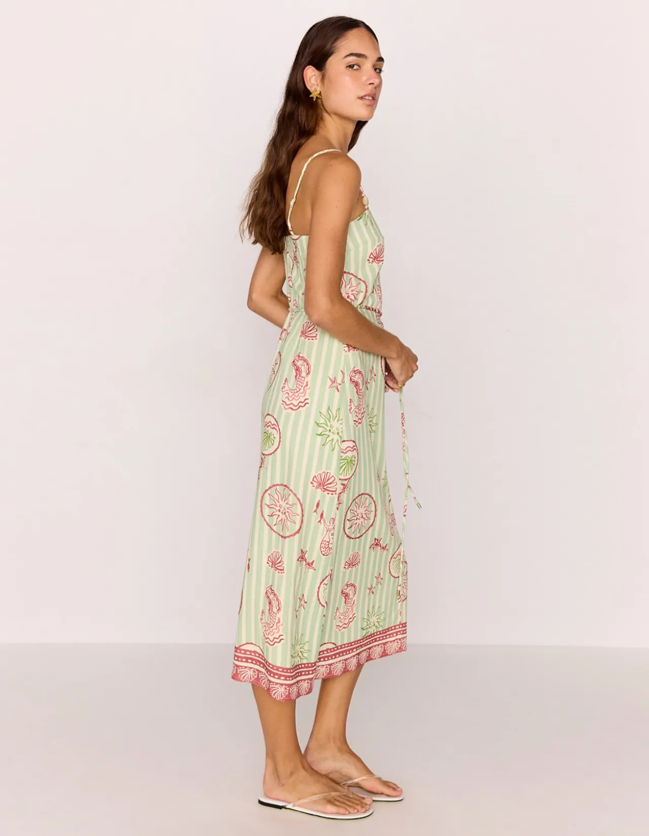 SOLEIL TIE WAIST MIDI DRESS