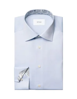 SOLID REGULAR FIT PAISLEY EFFECT SHIRT