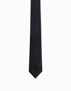 Solid Skinny Silk Formal Black Tie