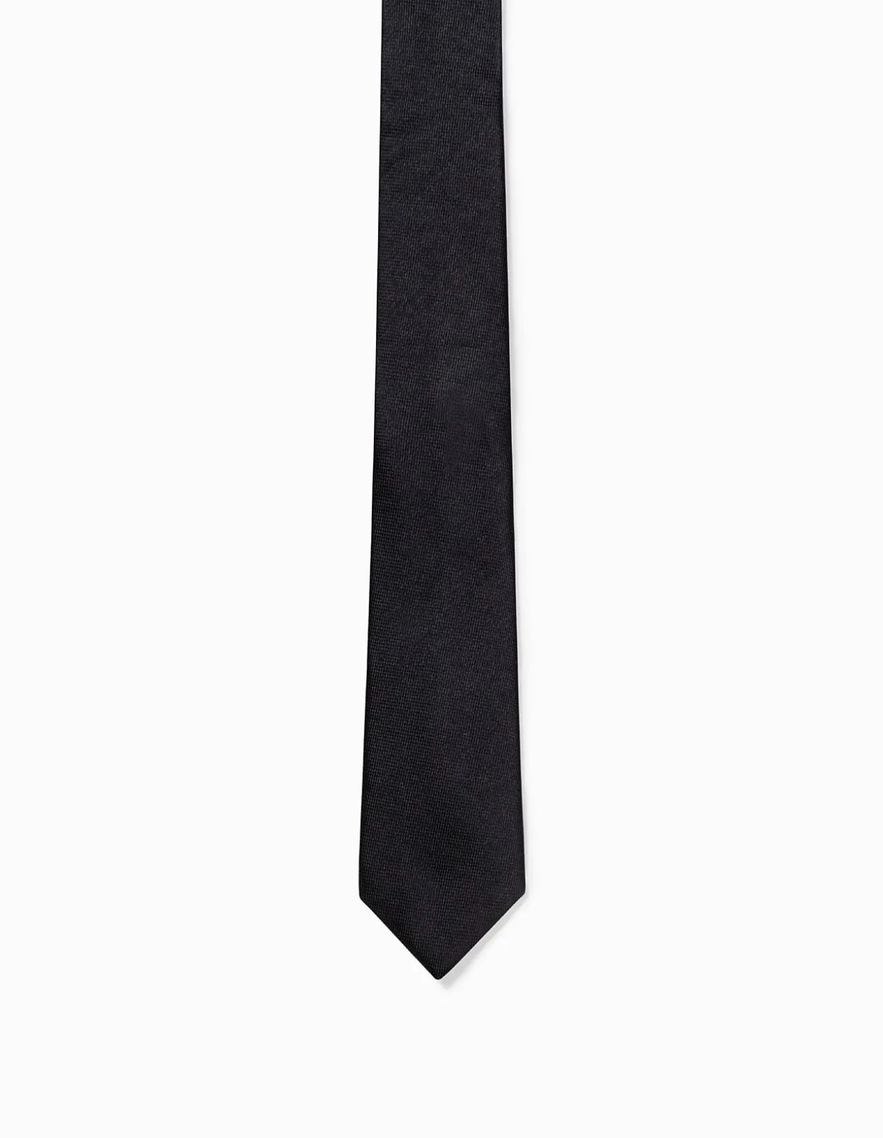 Solid Skinny Silk Formal Black Tie