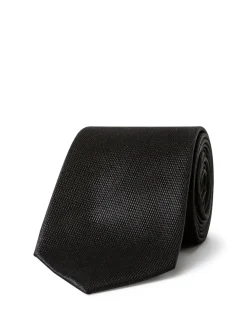 Solid Skinny Silk Formal Black Tie