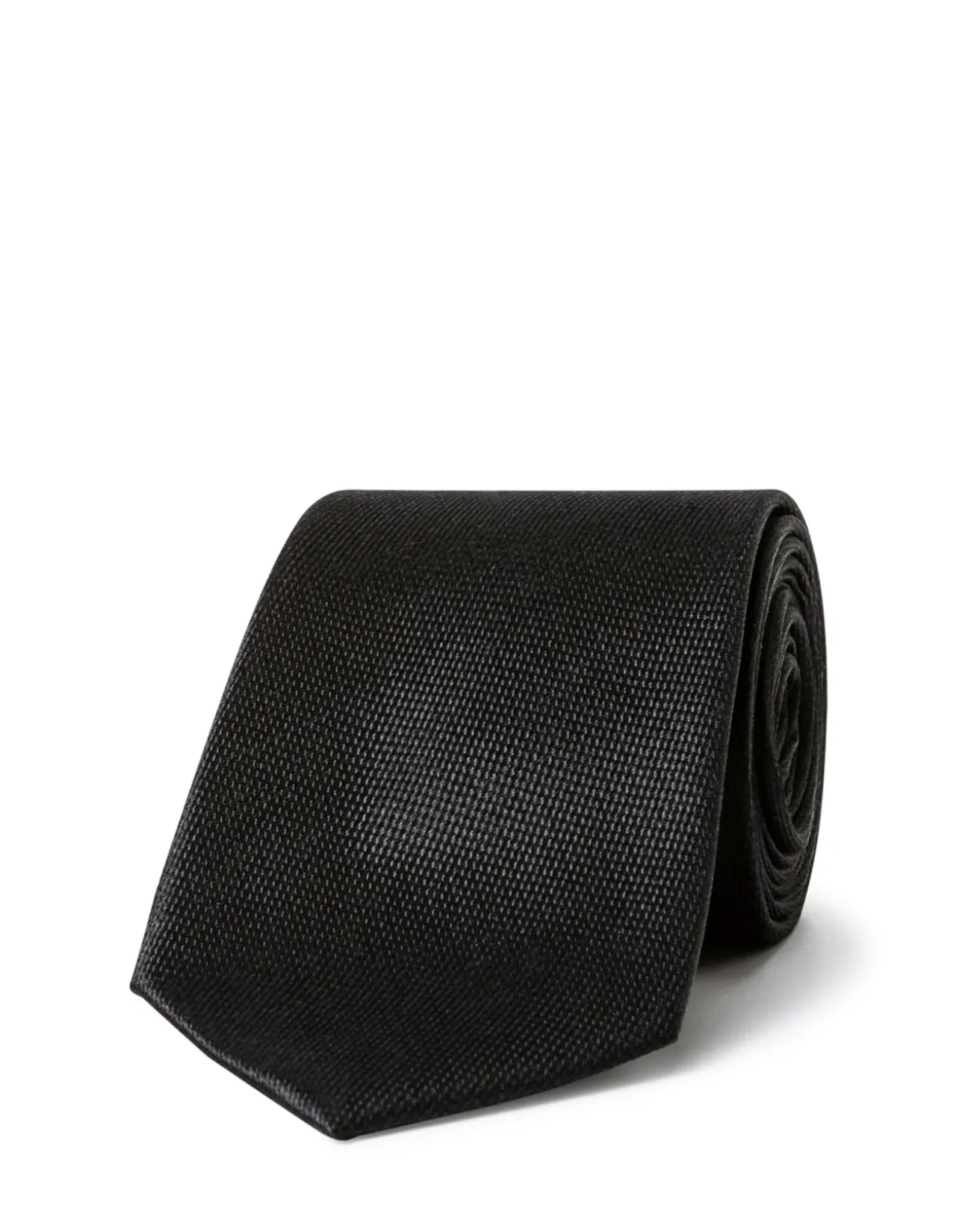 Solid Skinny Silk Formal Black Tie