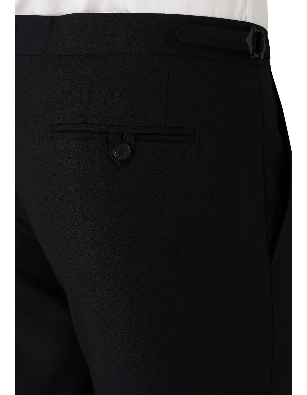 Solidus Side Tab Wool Evening Trouser Black