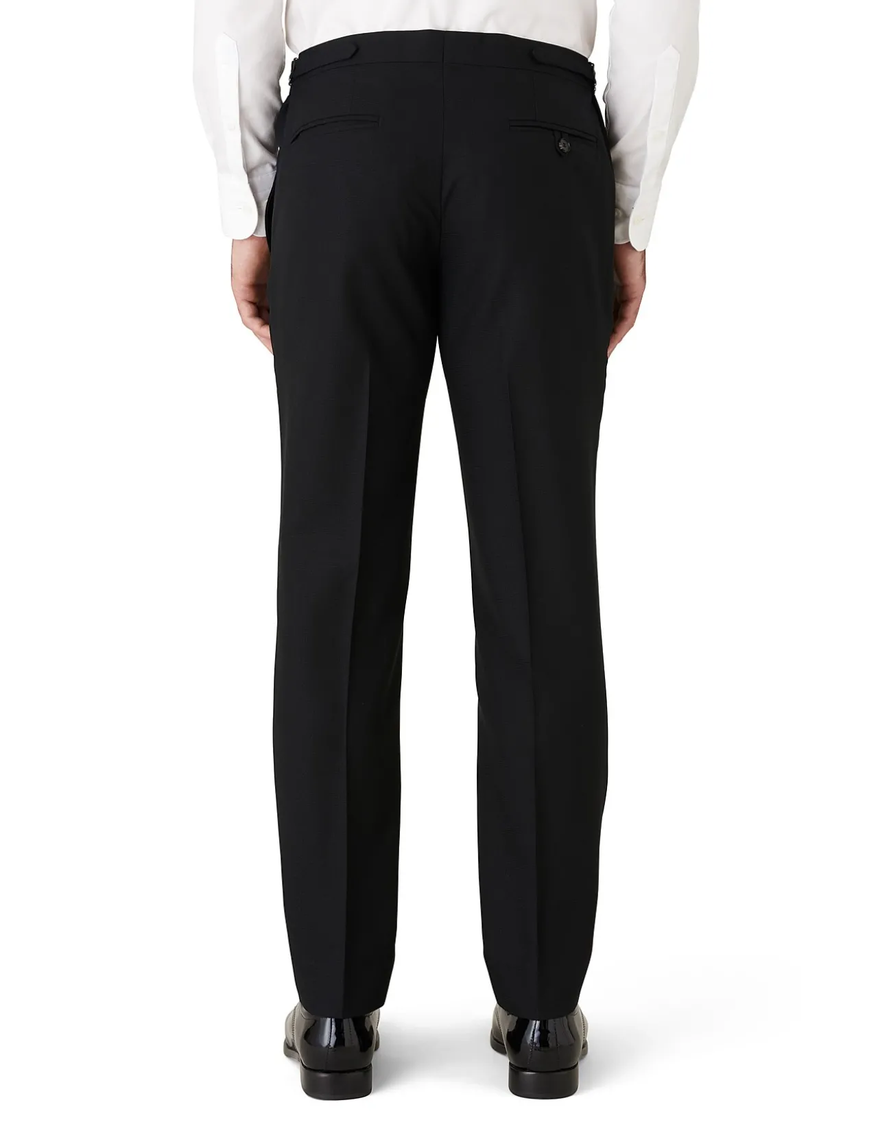Solidus Side Tab Wool Evening Trouser Black