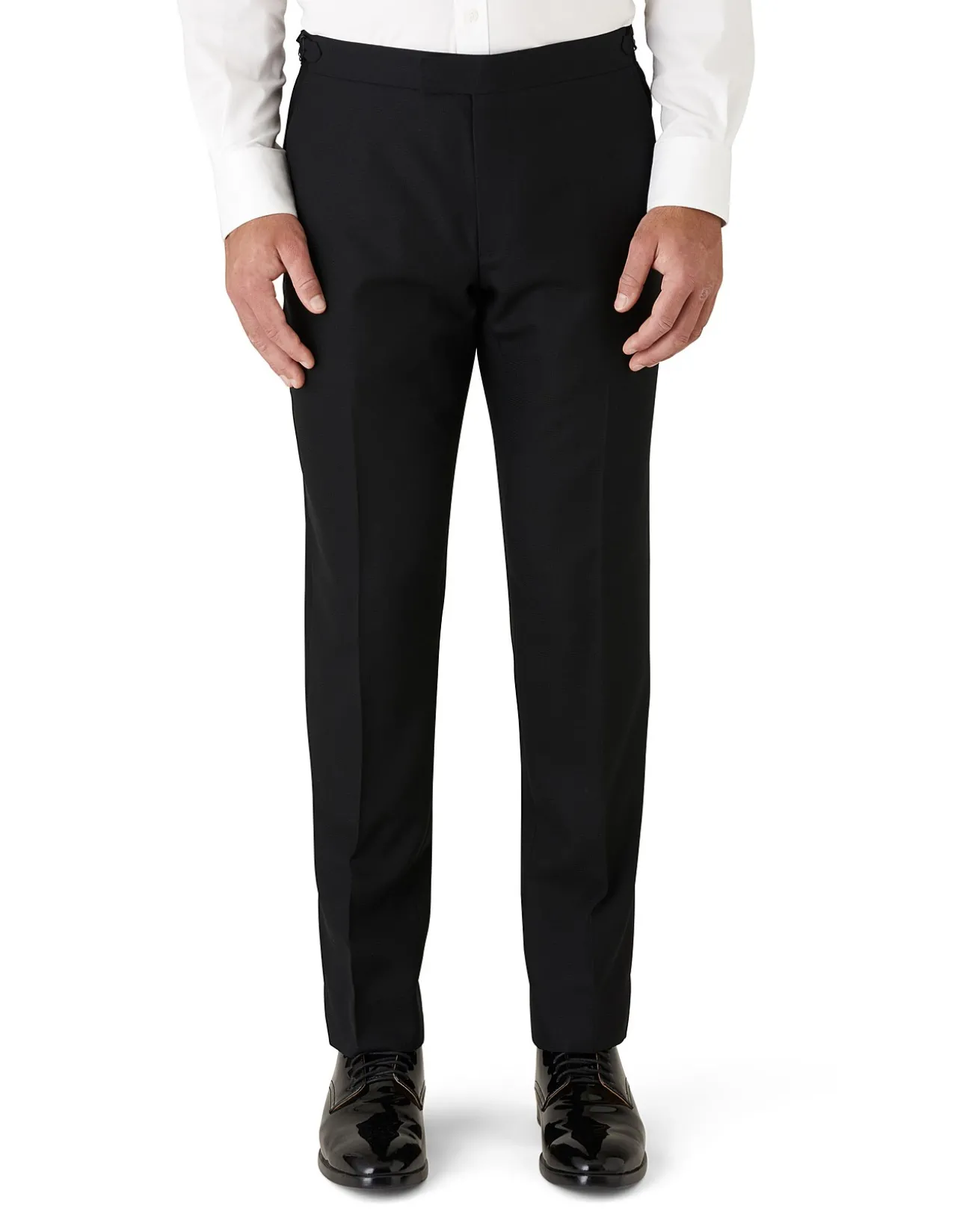 Solidus Side Tab Wool Evening Trouser Black