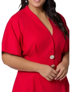 SOMETHING 4 OLIVIA-BLAIR LINEN MIDI DRESS