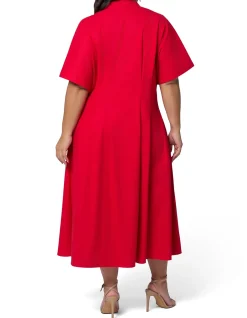 SOMETHING 4 OLIVIA-BLAIR LINEN MIDI DRESS