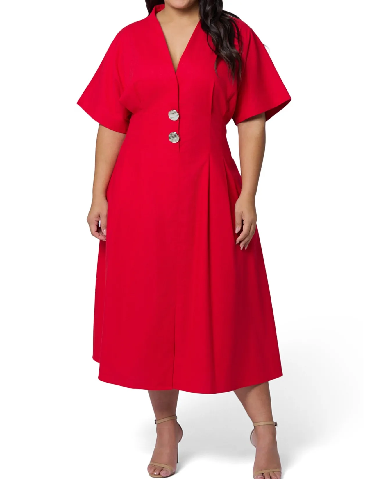 SOMETHING 4 OLIVIA-BLAIR LINEN MIDI DRESS