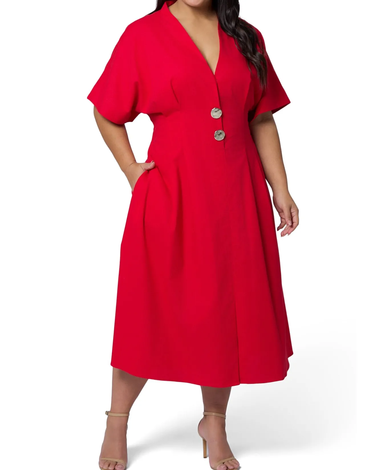 SOMETHING 4 OLIVIA-BLAIR LINEN MIDI DRESS