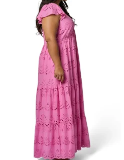 SOMETHING 4 OLIVIA-VIOLET BRODERIE MAXI DRESS